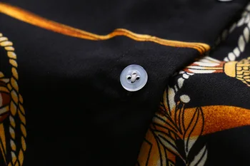 2021 Модни шифоновая риза Дамски свободна риза с дълъг ръкав с принтом и отложными бутони Летни блузи, Работни офис шифоновые блузи