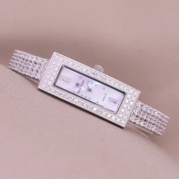 Луксозни дамски часовници със зъби, Модерен часовник, Гривна от седеф, Планински кристал, Кристал, Подарък за момичета, Royal crown, Кутия