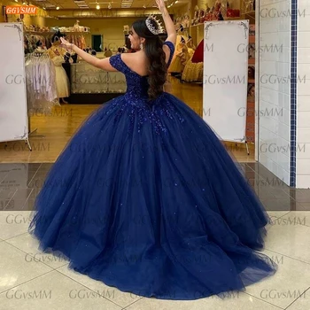 Королевско-сини вечерни рокли За жени Вечерни дантела с аппликацией от мъниста Бална рокля Тържествена вечерна рокля Дълга сшитое на поръчка 2020 Robe De Soiree