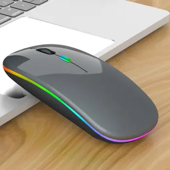 Безжична Мишка с Bluetooth 2.4 G Тиха Детска Мишка за Лаптоп Геймър Акумулаторна Мишката, за Компютър, 4 Бутона Високоскоростен Mause