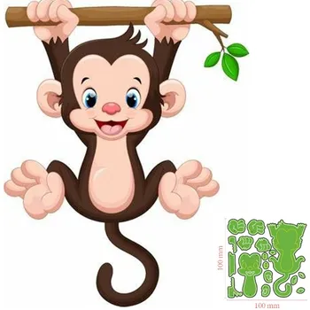 Метални плашки за рязане на Животните маймунката САМ Scrapbooking Хартиени Картички Декоративно щамповане