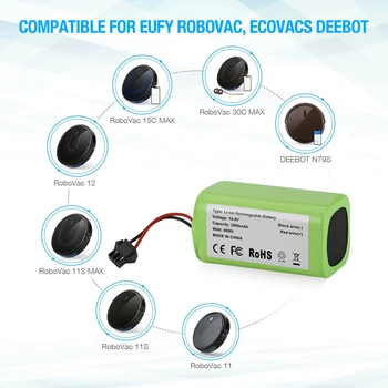 14,4 v 2800 mah литиево-йонна батерия за Cecotec Conga Excellence 950 1092 Ecovacs Deebot DN621 601/605 Eufy RoboVac 35C Panda i7-V710