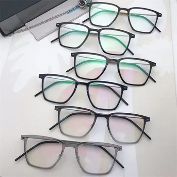 Дания 6554 Квадратна Късогледство За четене Титанови Рамки за очила Мъжки Дамски слънчеви Очила ультралегкие Очила по рецепта Gafas Очила De Oculos