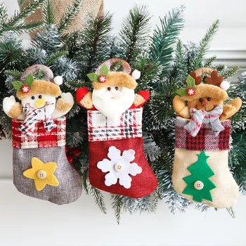 Коледни Чорапи, Чорап Подарък Пакет за бонбони Окачени Коледни декорации за Украса на дома Натальные Коледни Подаръци за Нова Година 2022