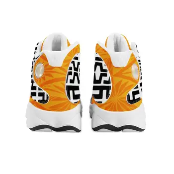 Луксозен Дизайнерски Полинезийски племе Самоа Оранжеви обувки в стил Тонга с логото на спортни отбори по баскетбол на поръчка за Мъже, спортни обувки за баскетбол
