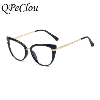 Нова Реколта Анти-синьо Котешко Око Очила в рамки Дамска мода TR90 Оптични Прозрачни Очила Дамски слънчеви Очила Oculos Feminino