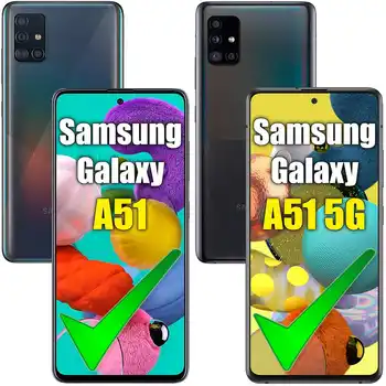 Закалено стъкло с черен кант е Съвместим с Samsung Galaxy A51 5G Плосък 9D 9H Защитно фолио за екрана Предния капак Противоударная