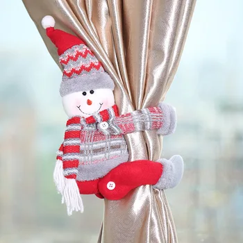 Коледна обтегач за пердета Дядо коледа, Снежен човек Лосове Кукла за Коледа Домашни Прозорци Украса Кукли Червен цвят в 2021 година, Коледни подаръци