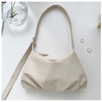 Дамска чанта 2020 Чанта през рамо от мека кожа, Дамски модерна чанта Реколта Дизайнерска чанта Нови Луксозни Чанти, Портфейли