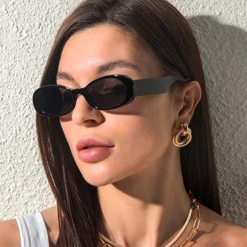 2021 нова мода яйцевидни дамски слънчеви очила ретро луксозни маркови дизайнерски котешко око улични луксозни дамски слънчеви очила с UV400
