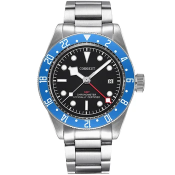 Дизайнерска марка луксозни Мъжки часовник lume Schwarz Bay GMT Автоматично Военни Спортни часовници за гмуркане Механични ръчни часовници