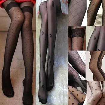 Модерен секси дамски дантелени тънки черни копринени чорапи Фини Чорапогащи Класически дамски чорапогащи в плитка точка на Дамски трикотаж носочные изделия 11 Стилове