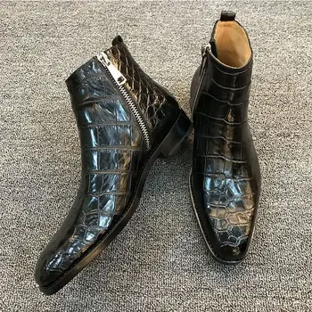 2021 Есенни Нови мъжки официални бизнес обувки с цип от изкуствена кожа с плоско дъно, Високо качество, мъжки обувки, Модерни обувки, Топла KS204