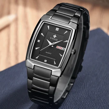 WWOOR Мъжки часовник Луксозни Модни Водоустойчив часовник с дата Мъжки Спортни черни часовници Мъжки кварцов часовник Relogio Masculino Мъжки подарък