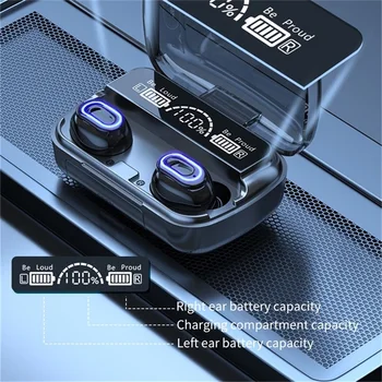 Слушалки TWS Bluetooth 2200 mah зарядно устройство ще захранване на скоростната Безжични Слушалки Fone 9D Стерео Спортни Водоустойчиви Слушалки Слушалки с микрофон