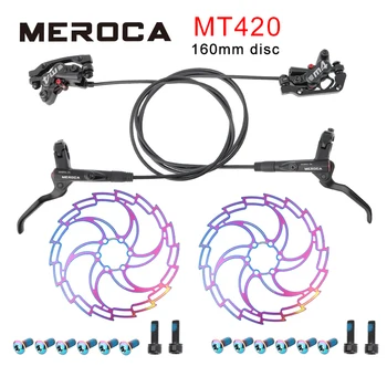 MEROCA MT420 Маслен Спирачка за планински Велосипед 160 мм Дисковата Спирачка С четири Бутала Заден Ляв/Десен Преден Спирачка Маслен Спирачка За велосипед
