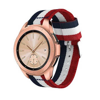 Тъкани Найлон Регулируема Гривна За Samsung Galaxy Watch 42 мм 20 мм спортни смарт часовници Смяна каишка за часовник Аксесоари