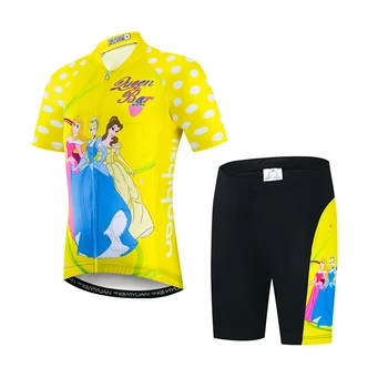 2019 Keyiyuan пролетта и лятото ново детско облекло за езда на открито дишаща жълт костюм за езда с къс ръкав