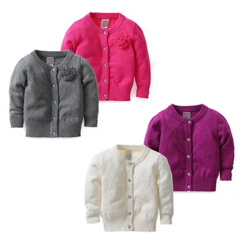 Нов пролет есен блузи, бебешки дрехи, детски пуловер, жилетка за момичета палта вязаная риза детски якета