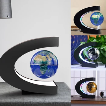 Плаващ свят с цветни светодиодни лампи C-Образна Антигравитационная Магнитна Плаващ Въртяща се Карта на света за деца и Подаръци за Офис Декор TL