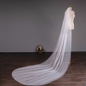 Wedding Accessories Two Layers 3meter 5meter Long Сватбени аксесоари за коса Comb Veil Ivory White Champagne Bridal Veils