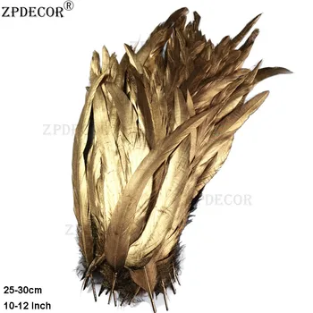 ZPDECOR 25-30 см Метални Изпарява Петушиных пера за украса на Сватбена Карнавал